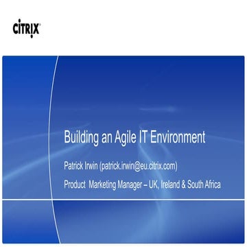 Building an Agile IT Environment