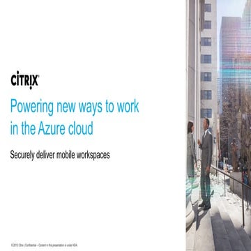 Citrix on Azure Cloud Architecture Overview