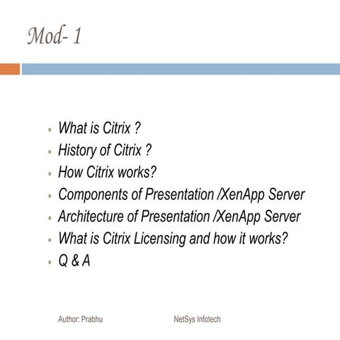 Citrix xenapp training 