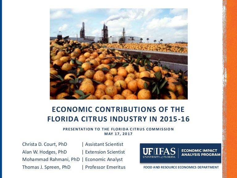 Economic Contributions of the Florida Citrus Industry in 201616