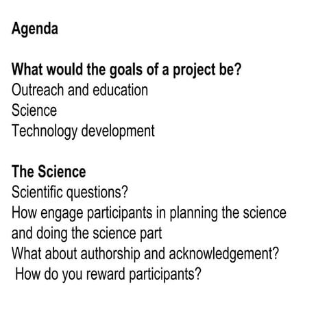 Citizen Science Workshop Discussions