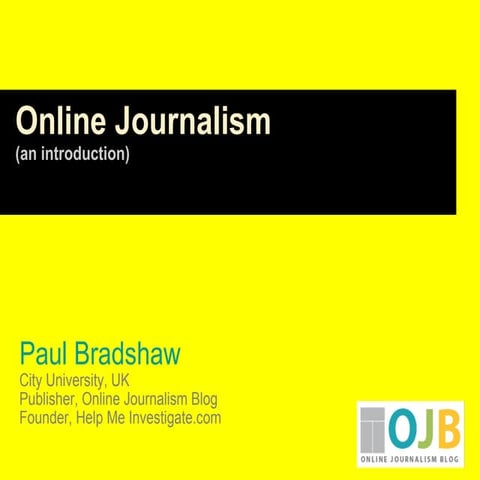 City online journalism wk1 - introduction