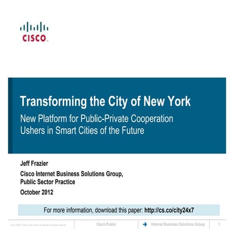 Transforming the City of New York: New Platform for Public-Private Cooperatio...