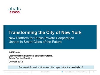 Transforming the City of New York: New Platform for Public-Private Cooperatio...