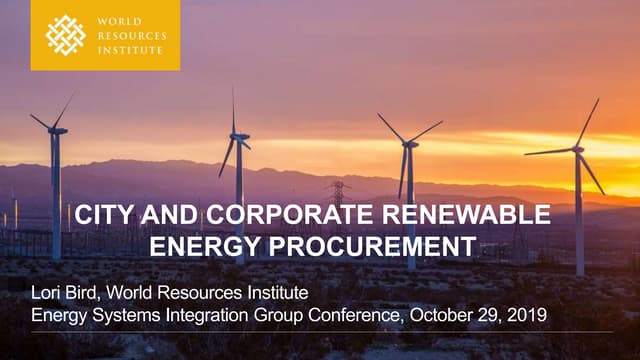 City and Corporate Renewable Energy Procurement