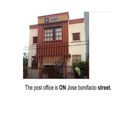 City and prepositions of place