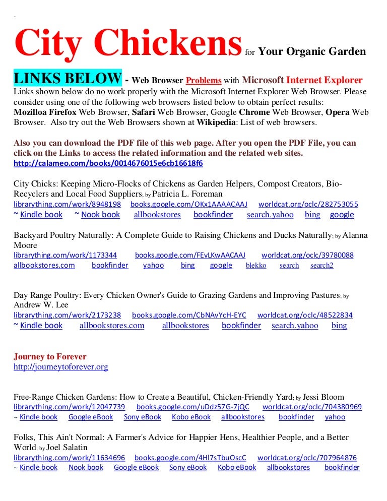 City Chickens for your Organic Garden