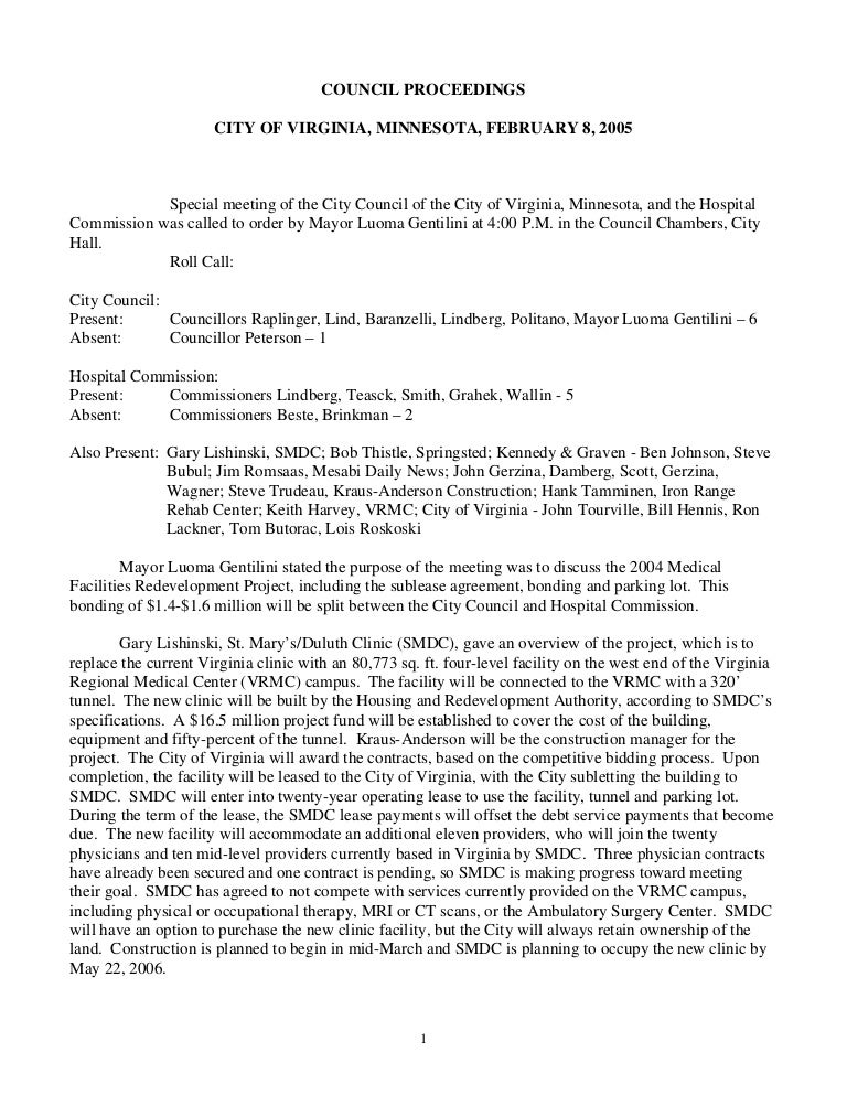 City council minutes