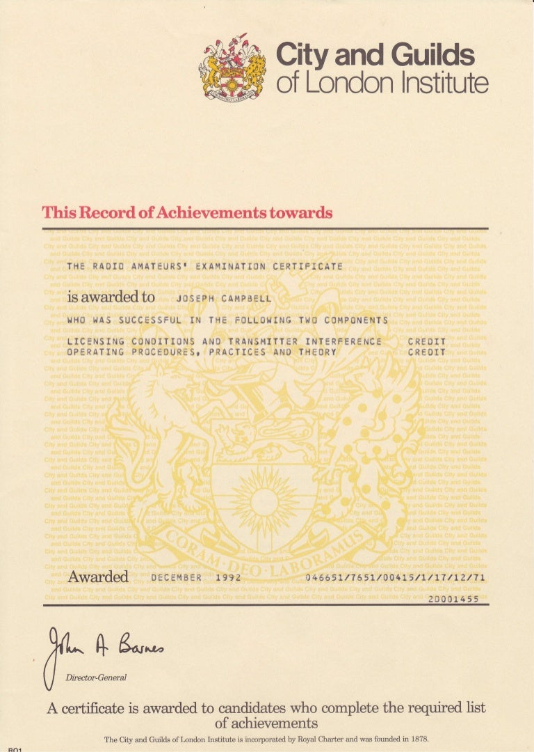 City & Guilds Radio Amateurs Examination