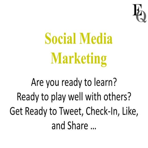Social Media Marketing .. What you need to know