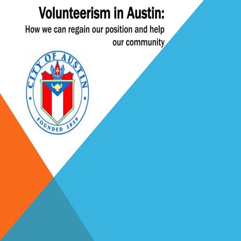 City of Austin -  Volunteerism Benchmarking Study