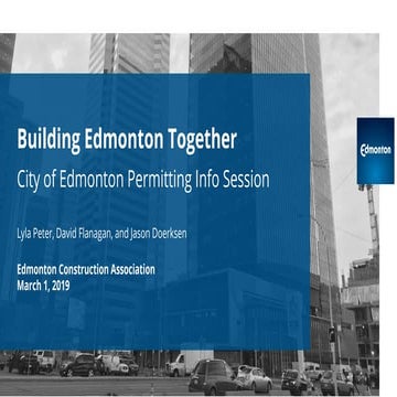 City of Edmonton Permitting Presentation Spring 2019
