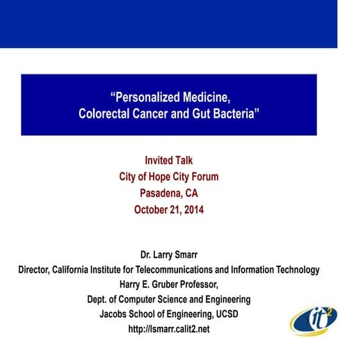 Personalized Medicine, Colorectal Cancer and Gut Bacteria