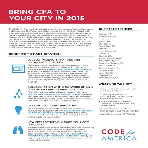 Bring Code for America's Fellows to Your City