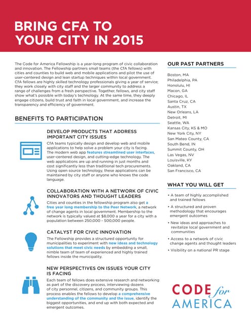 Bring Code for America's Fellows to Your City