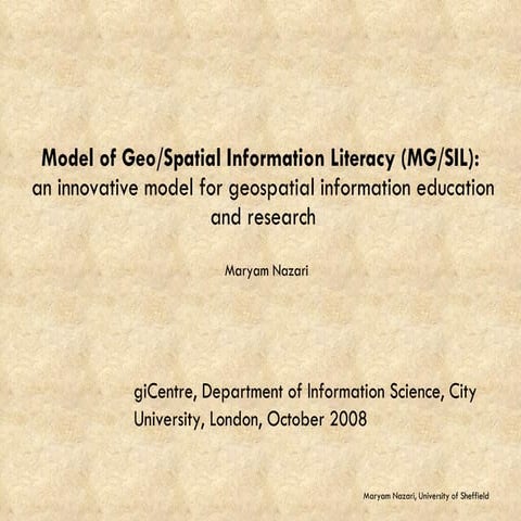 Model of Geo/Spatial Information Literacy (MG/SIL): an innovative model for g...