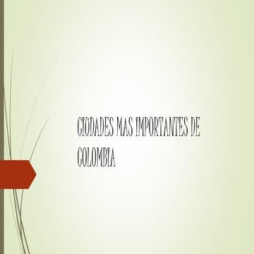 Ciudades mas importantes de colombia