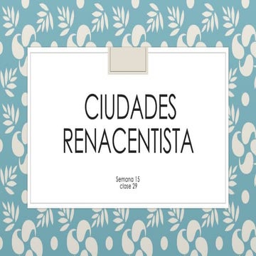 Ciudades renacentista