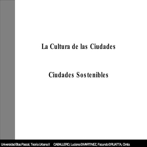 Ciudades Sostenibles