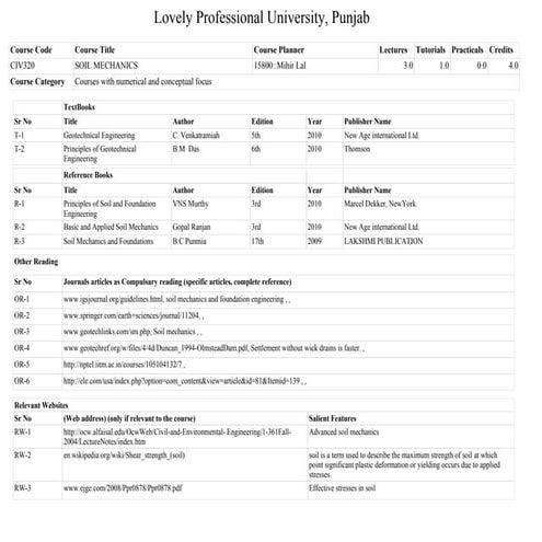 Civ320 soil mechanics