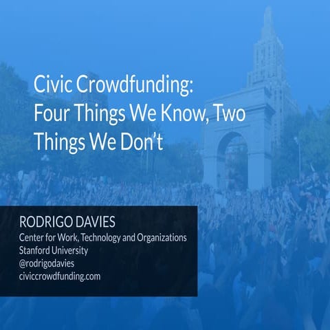 Alternative Funding Models for Civic Projects- Rodrigo Davies