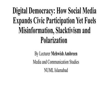 Digital Democracy: Social Media's Role in Civic Engagement and Its ...