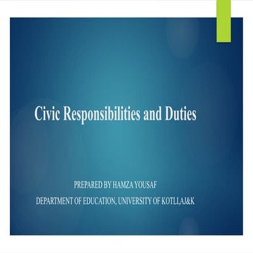 Civic Responsibilities and Duties in detail