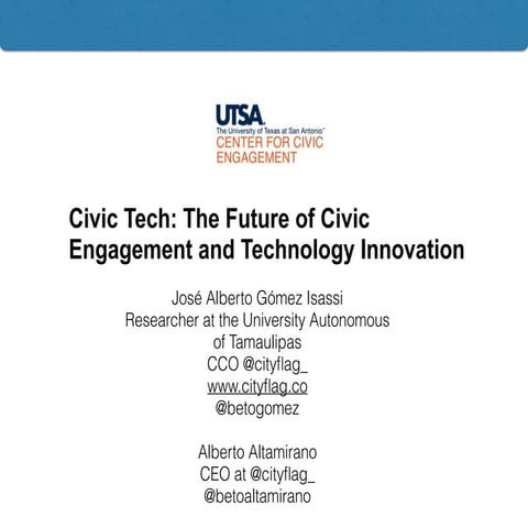Civic tech  the future of civic engagement and technology innovation