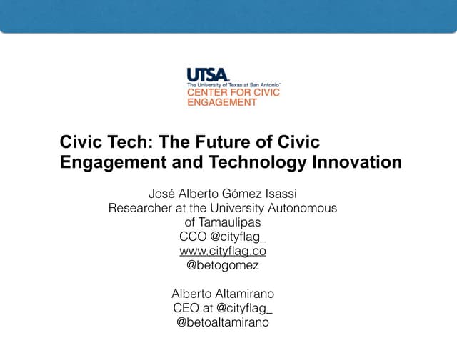Civic tech  the future of civic engagement and technology innovation
