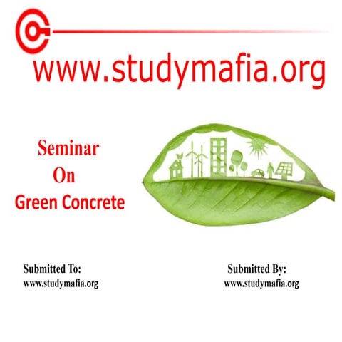 Introduction of Green Concrete in Construction Industry | PPTX