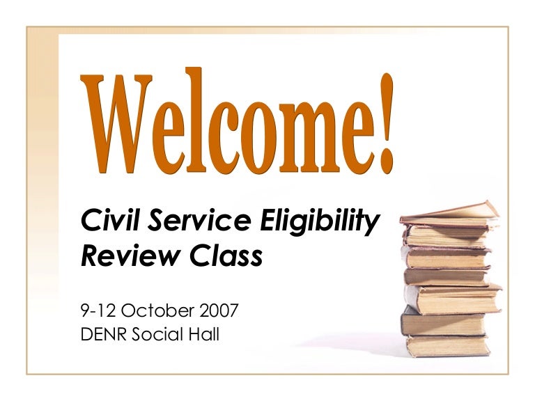 Civil Service Eligibility Review Class (Overview)