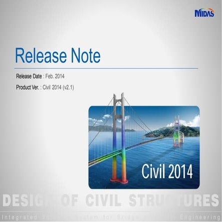 Release Note: midas Civil 2014 v2.1
