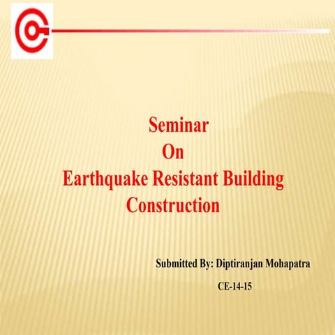 Earthquake resistent building construction ppt