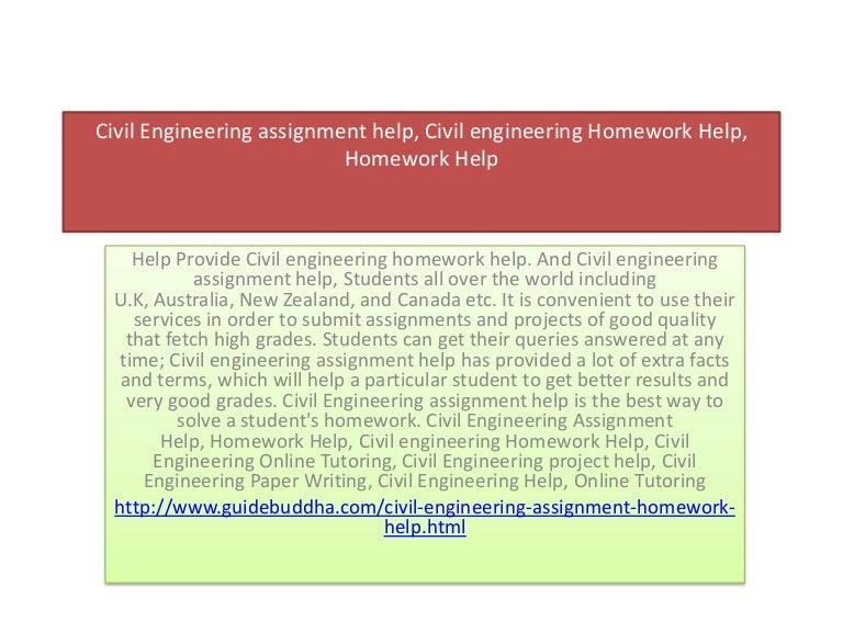 Civil engineering homework help
