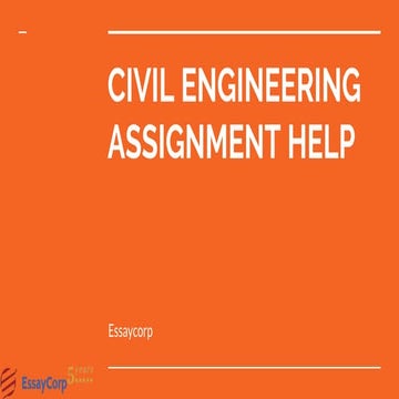 Civil Engineering Assignment Help