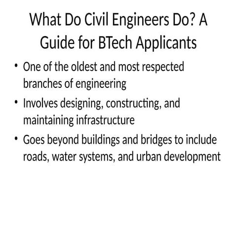 What Do Civil Engineers Do? A Guide for BTech Applicants
