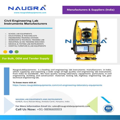 Civil Engineering Lab Instruments Manufacturers | PDF