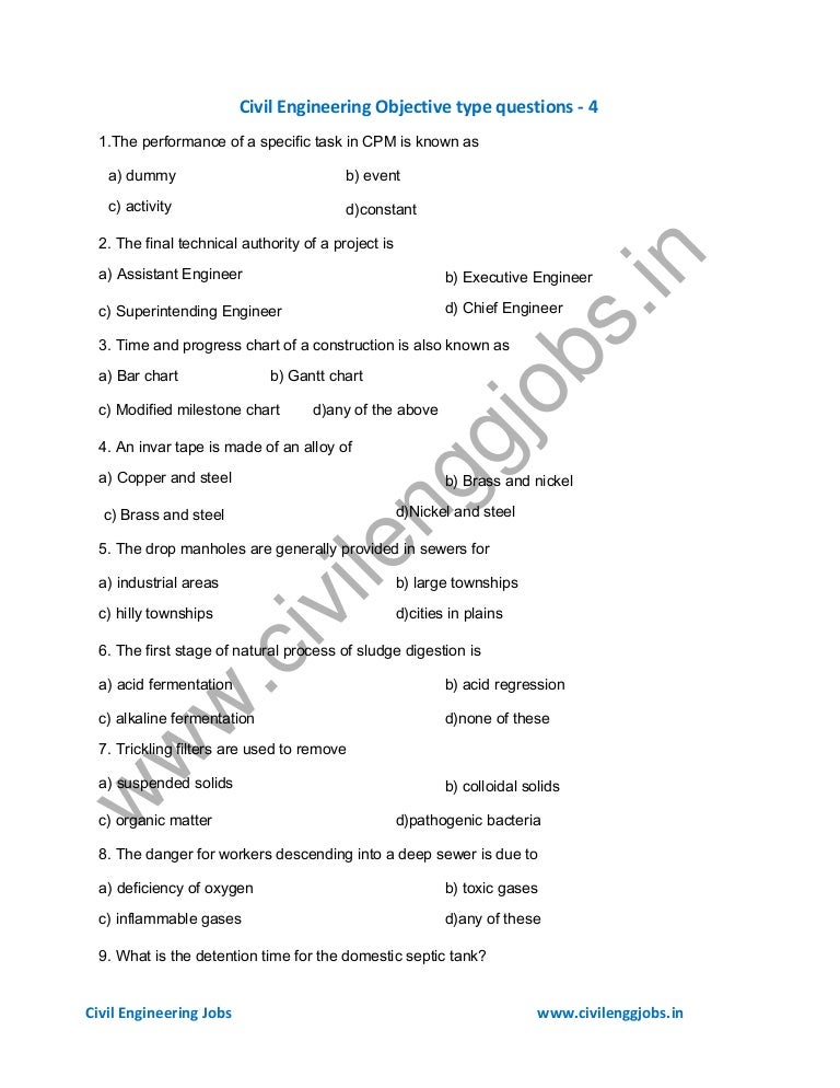 Civil engineering objective 4