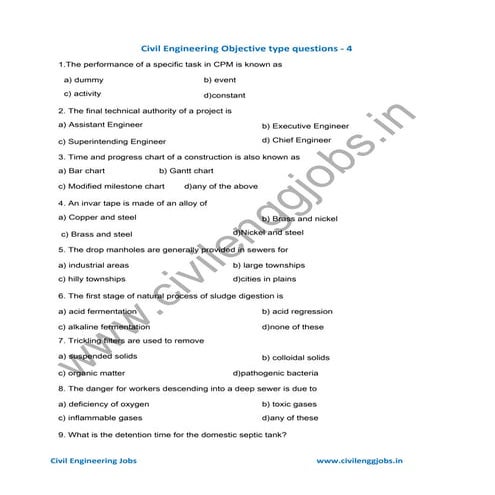 Civil engineering objective 4