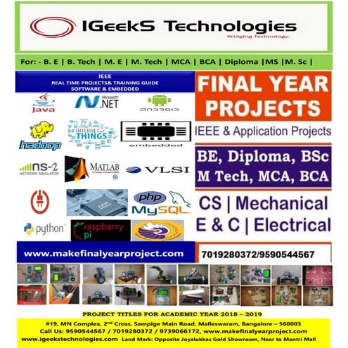 CIVIL ENGINEERING PROJECT LIST FOR 2019-2020