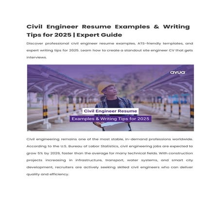Civil Engineer Resume Examples & Writing Tips for 2025 | Expert Guide