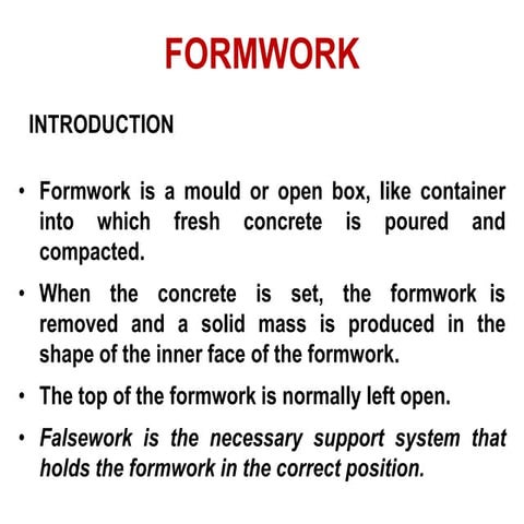 Formwork design vs falsework design key differences | PPT
