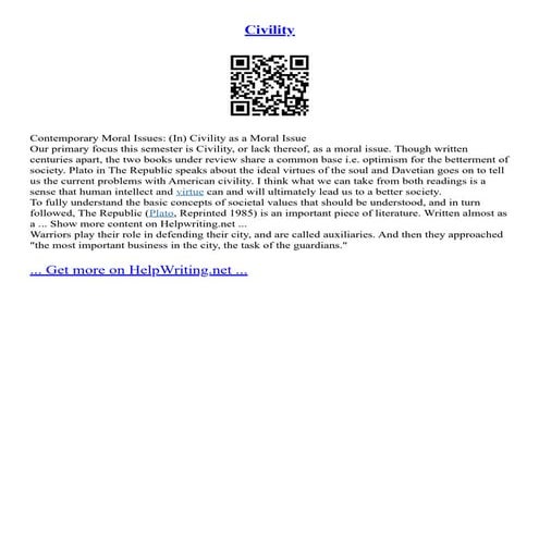 Civility | PDF
