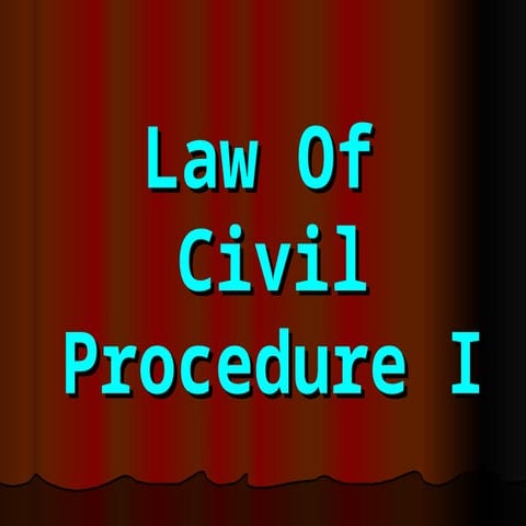 Ethiopian Civil Procedure lecture notes-