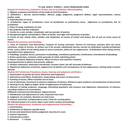 CIVIL PROCEDURE CODE-SYLLABUS FILE COPY | PDF