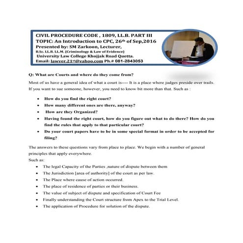 Civil procedure code, 1908