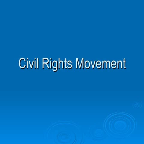 Civil Rights Movement in the USA freeing the Negro People