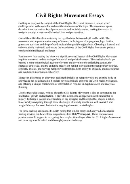 Civil Rights Movement Essays