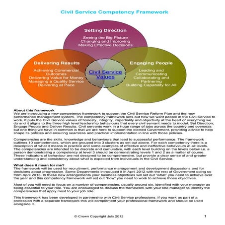 Civil service competency framework
