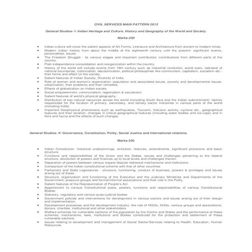 Civil services mains pattern